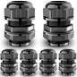 QILIPSU 6pcs M25L Long Thread Cable Gland Waterproof IP68 Nylon Strain Relief Cord Grip Cable Pass Through Wire Connector