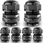 QILIPSU 10pcs M12L Long Thread Cable Gland Waterproof IP68 Nylon Strain Relief Cord Grip Cable Pass Through Wire Connector