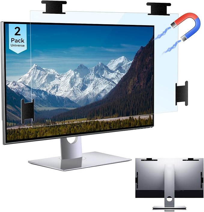 [2 Pack] Magnetic 21.5 in Computer Anti Blue Light Screen Protector for16:9 Aspect Ratio Widescreen Monitor, Hanging Eye Protection Anti-Glare Light Screen Protector, Removable 21.5in Protective Film