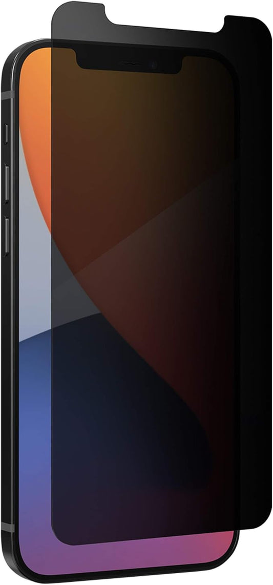 ZAGG Glass Elite Privacy - Privacy Screen Protector for iPhone 12 Pro, iPhone 12, iPhone 11, iPhone XR – InvisibleShield - 3X Impact Protection (200106681)