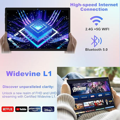 Android Tablet with Keyboard, 10 inch Android 14 Tablets 22GB+128GB, Octa-Core CPU, 8000mAh, HD IPS Display, 5G WiFi, BT 5.0, GPS, Widevine L1, 1TB Expandable, Mouse, Split Screen, Metal Body -Black