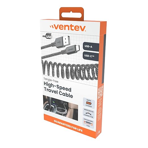 Ventev - Helix 3ft Expandable iPhone Cable | Fast Charging USB C to Apple Lightning Cable | Compatible with iPhone 14/13/12/11 | Coiled MFi Certified iPhone Charger Cord - Gray