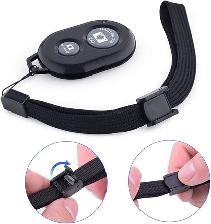 Wireless Camera Remote Shutter for Smartphones (2 Pack), Zttopo Wireless Phone Camera Remote Control Compatible with iPhone/Android Cell Phone - Wrist Strap Included Black&Pink
