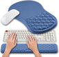 Hokafenle 2 in 1 Ergonomic Mouse Pad Wrist Support & Wrist Rest for Computer Keyboard Set, with Relieve Carpal Tunnel Pain Massage Bulge and Full Memory Gel Design (2In1 Set, Sand Color)