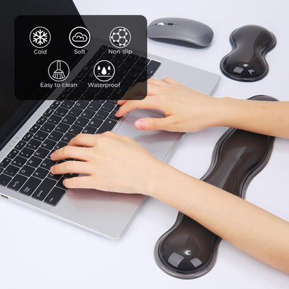 ABRONDA Gel Wrist Rest for Keyboard and Mouse, Wrist Rest for Keyboard, Mouse Wrist Support, Pain Relief, Cool Touch, Non-Skid, Mouse Wrist pad