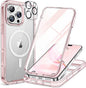 Miracase Magnetic for iPhone 12 Pro Max Case [Compatible with MagSafe] Full-Body Phone case with Built-in Glass Screen Protector& Camera Protector, Military Drop Proof 12 Pro Max Cover
