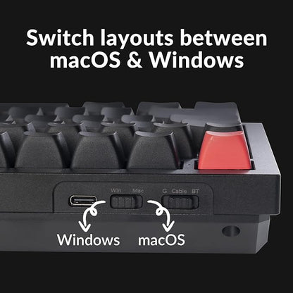 Keychron Q6 Max QMK/LAUNCHER Wireless Bluetooth/2.4 GHz/USB-C Wired Custom Mechanical Keyboard, Full Size Programmable Knob RGB Backlit Hot-Swappable Gateron Brown Switch for Mac Windows Linux - Black
