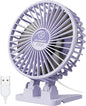 JZCreater USB Desk Fan, Mini Fan Portable, 3 Speeds Desktop Table Cooling Fan, Plug in Power Fan, Rotation Strong Wind, Quiet Personal Small Fan for Home Desktop Office Travel Bedroom, Purple