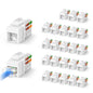 VCELINK Cat6 Keystone Jacks with Dust-Proof Cover, Blue, 25-Pack