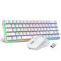 Snpurdiri 60% Wireless Gaming Keyboard and Mouse Combo (White-Black)