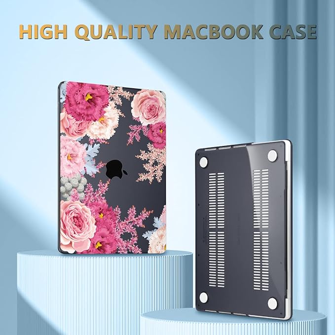 CISSOOK Gorgeous Floral Case for MacBook Pro 14 Inch 2024 2023 2021 Release M4 A3112 A3185 A3401 / M3 A2992 A2918/ A2779 M2 /A2442 M1, Plastic Hard Shell Case for MacBook Pro 14.2", Gorgeous Flowers