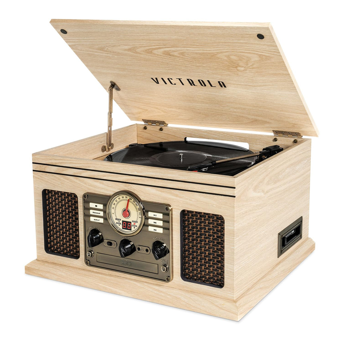 Victrola Quincy - 6-in-1 Bluetooth Record Player - Farmhouse Oatmeal