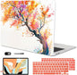 Compatible with MacBook Air 13 inch Case M1 A2337 A2179 A1932 2021 2020 2019 2018 Release with Retina Display & Touch ID, Crystal Pattern Plastic Hard Shell Case Cover, Phoenix Tree Flowers