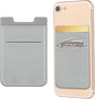 2 Pack Stick On Wallet Sleeve Cell Phone Dual Pocket Card Holder Double Pocket Pouch for iPhone Android Smartphone (2Pack GRAY)