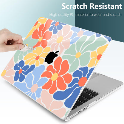 TWOLSKOO for MacBook Air 15 inch Case 2026 2025 2024 2023 Release M5 A3448 M4 A3241 M3 A3114 M2 A2941, Plastic Hard Shell & Screen Protector & Keyboard Cover & Type C Adapter, Chamomile Blue