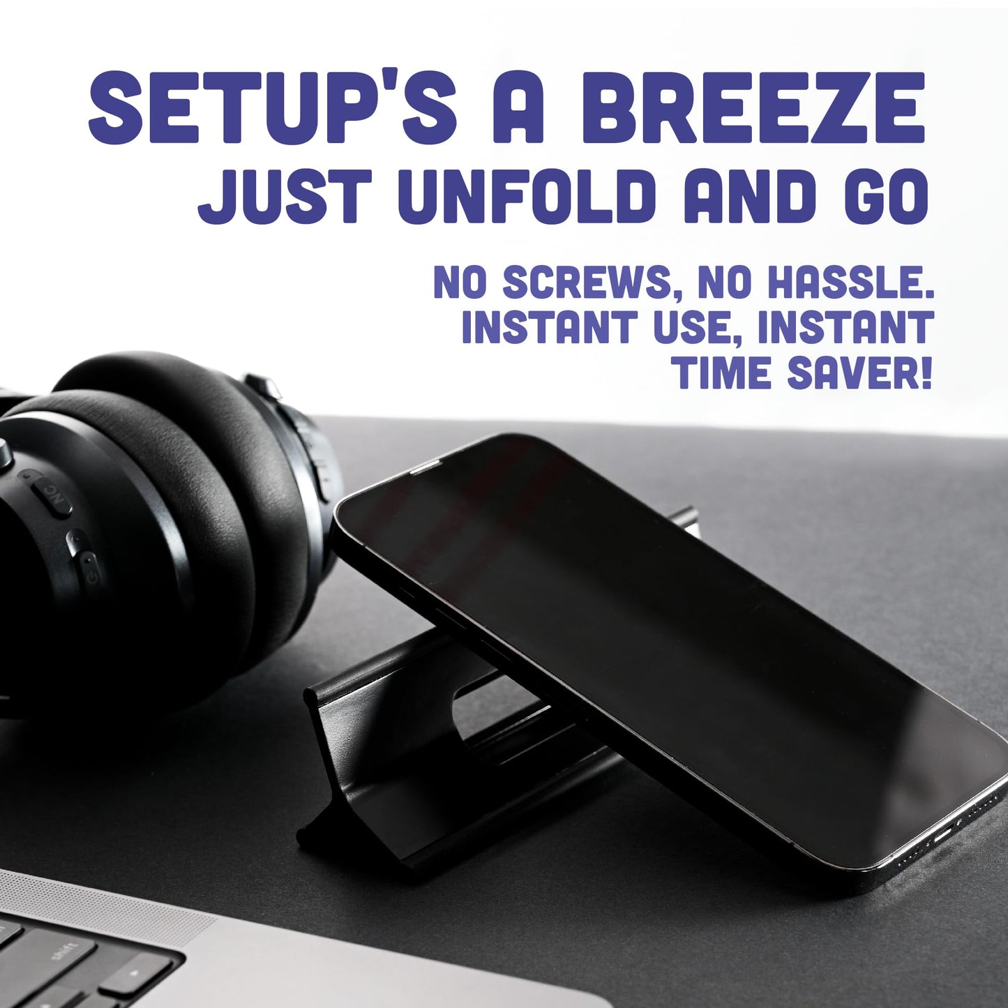 Steepy Portable Laptop Stand for Desk – Adjustable Height, & Portable Laptop Holder – Ergonomic Computer Stand for Cooling & Comfort – Slip-Proof, Sturdy Design – Universal Fit for 13-17 Inch Devices