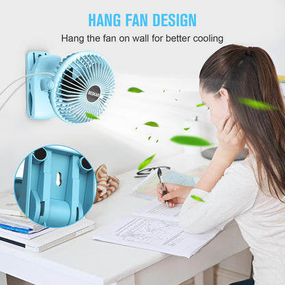 BESKAR USB Clip on Fan, Portable Small Desk Fan with Cord Powered