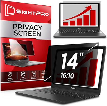 14 Inch 16:10 Laptop Privacy Screen Filter - Computer Monitor Privacy Shield and Anti-Glare Protector