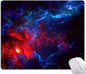 Galaxy Stars Light Black Mouse Pad, Red and Blue Nebula Mouse Mat, Non-Slip Rubber Base MousePads for Computer Office Laptop, 9.5"x7.9" Inch