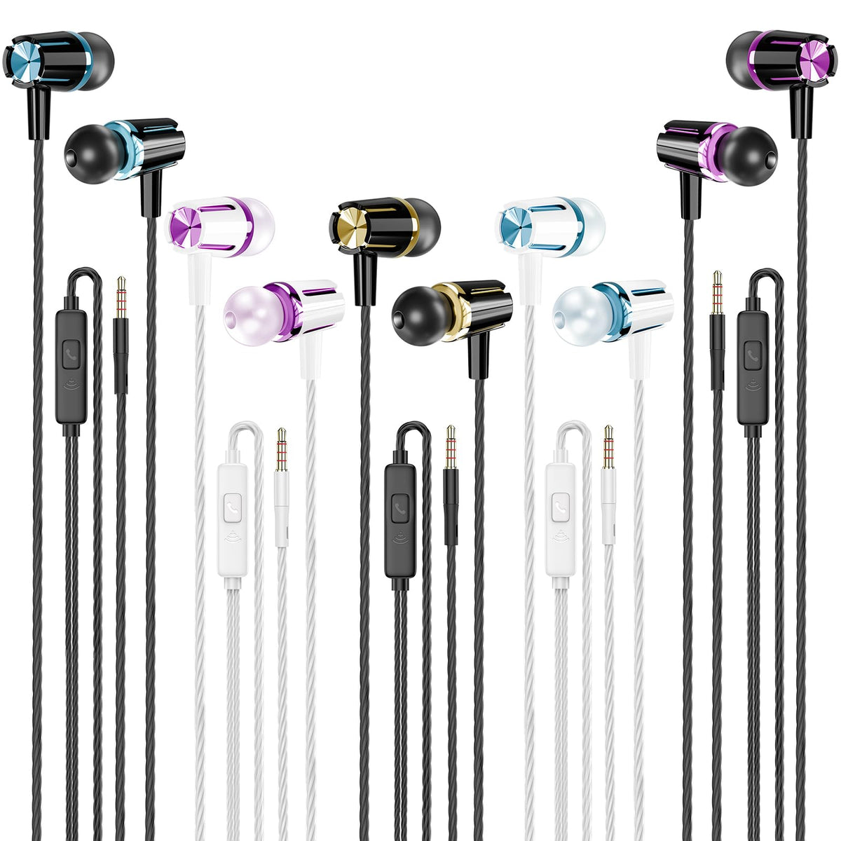 Rayleigh Wired Earbuds with Microphone and Heavy Bass Stereo 3.5mm
