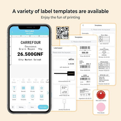 Phomemo M110 Label Maker Machine-Barcode Label Printer, Portable Sticker Maker for Price Tag, Logo,Address, Mailing, Home, Office & Small Business, Compatible with Phones&PC Orange