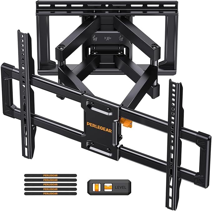 Perlegear UL Listed Full Motion TV Wall Mount for 42-90" TVs up to 132lbs