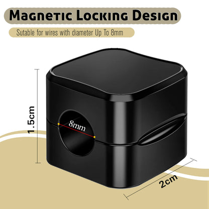 SaiTech IT 12 Pack Magnetic Cable Clips, Cord Organizer Holder Black