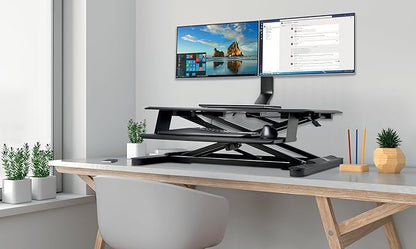 Kensington Dual Monitor Mount for Desk, C-clamp Vesa Monitor Stand Fits 2 Ultrawide Monitors Up to 27 Inches, Low Profile Stand, Height Adjustable Rotating Free Standing Arm, Black