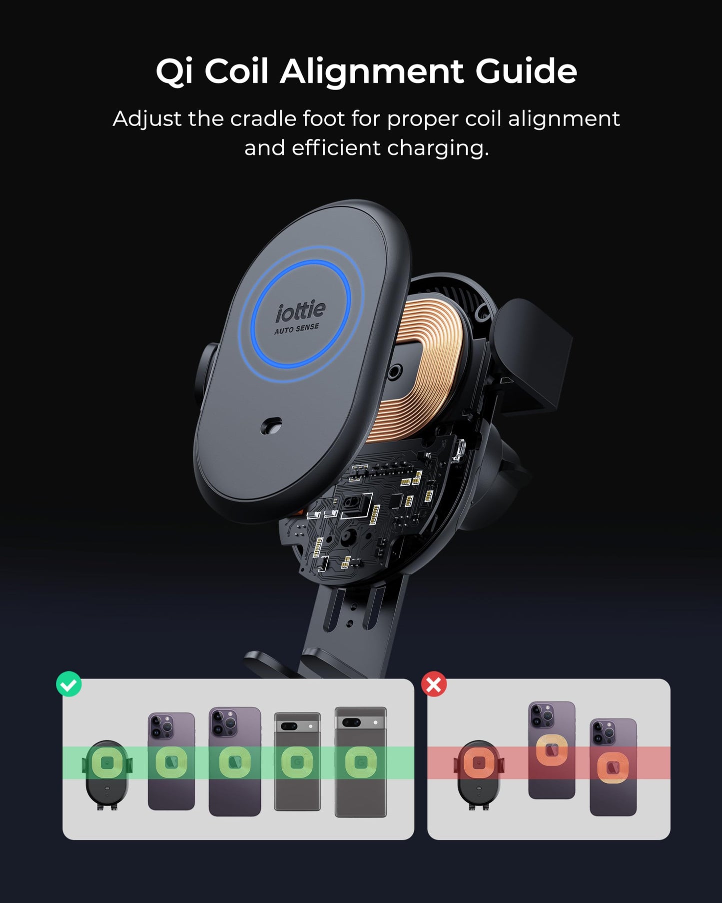 iOttie Auto Sense 2 Dash & Windshield Car Phone Holder with Qi Wireless Charging – Auto Clamping Phone Mount & Charger for iPhone, Google Pixel, Samsung Galaxy, Huawei, LG (Adapter Not Included)