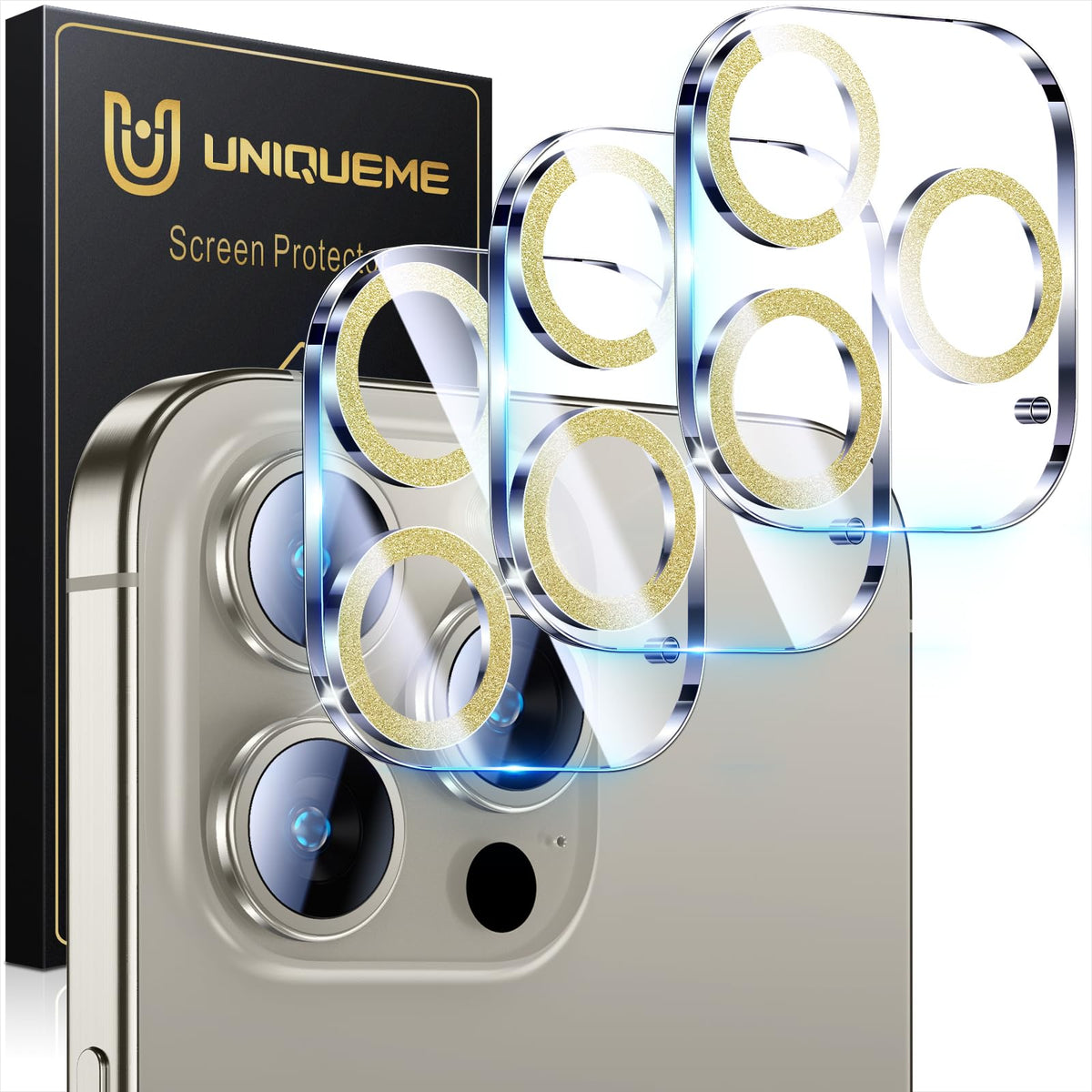 UniqueMe for iPhone 13 6.1"/13 Mini 5.4" Camera Lens Protector-Black Circle