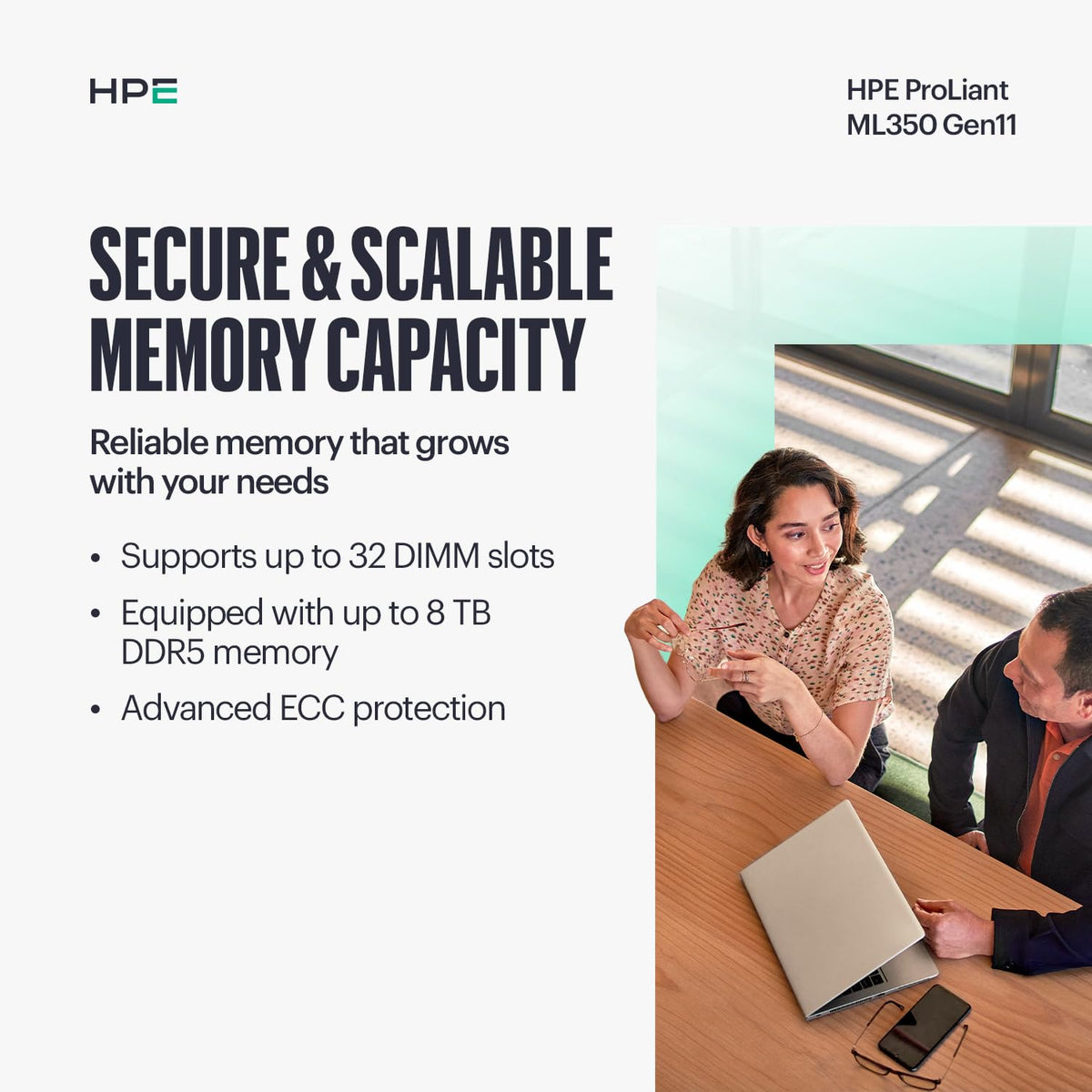 Hewlett Packard Enterprise ProLiant ML350 Gen11 Tower Server (P83320-005), Xeon Silver 4516Y+ 24-Core, 64GB DDR5, 8SFF, 2×960GB SSD, MR408i-o RAID, Dual 800W PSU
