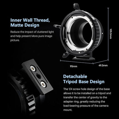 VILTROX PL-E Lens Adapter, Lens Converter Ring Camera Lens Mount Adapter Ring Compatible with PL Lens to Sony E/NEX Mount Cameras A7S3/FS7/5/FX9 /A7R4/R3/a Series/Nex Series