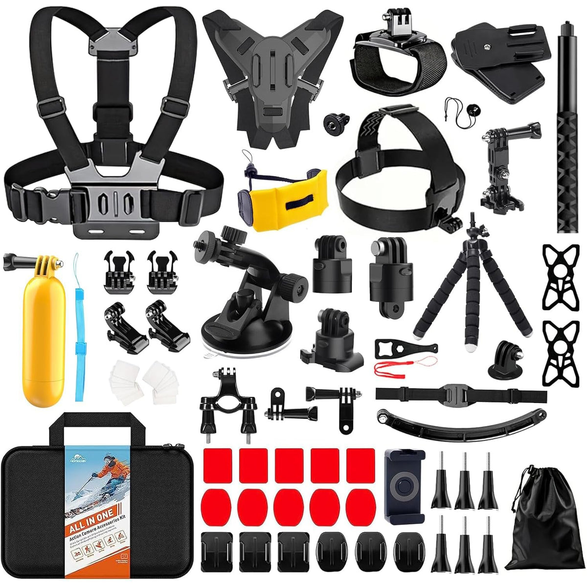 HONGDAK Action Camera Accessories Kit for GoPro Hero 13 12 11 10 9 Black