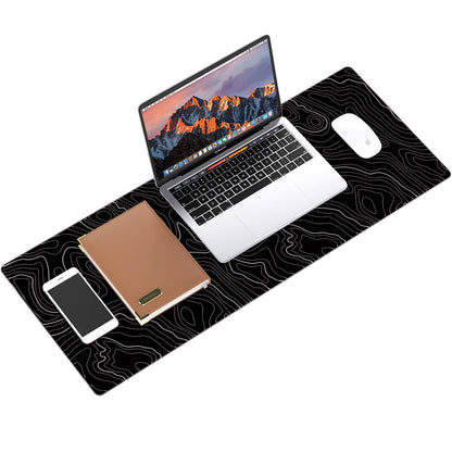 Galdas Mouse Pad For Gaming,XXL XL Large Mouse Mat Long Extended MousePad Desk Mat Non-Slip Rubber Mice Pads Stitched Edges Thin (31.5 x 11.8 x 0.12 Inches) Topographic Map
