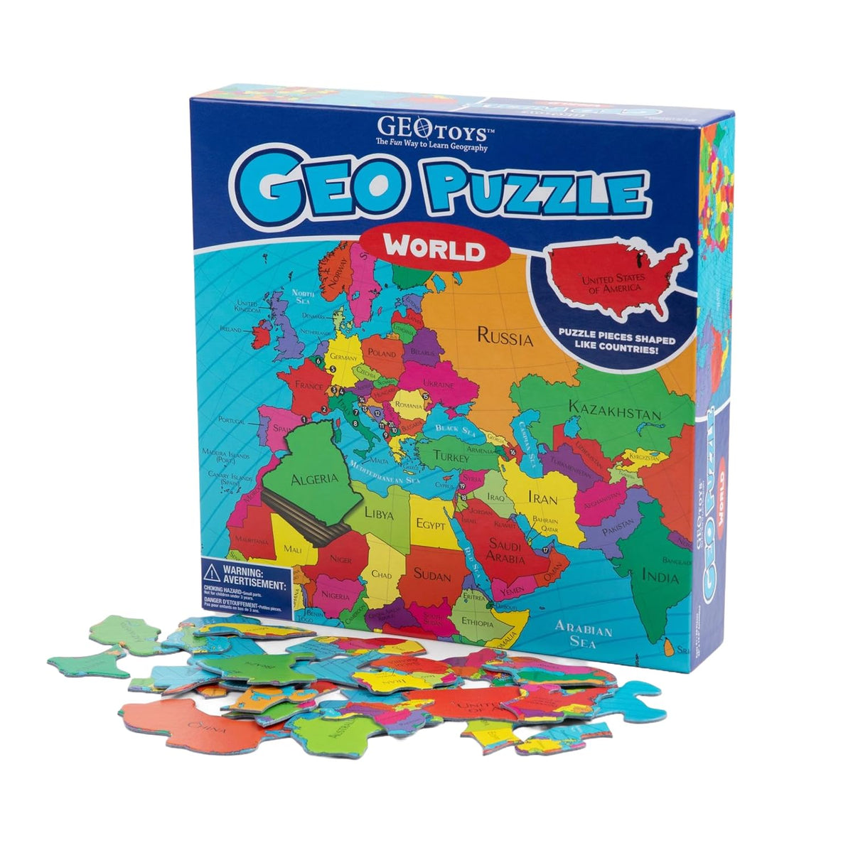GeoPuzzle Africa & Middle East Jigsaw Puzzles, 65 Pc Puzzle for Kids