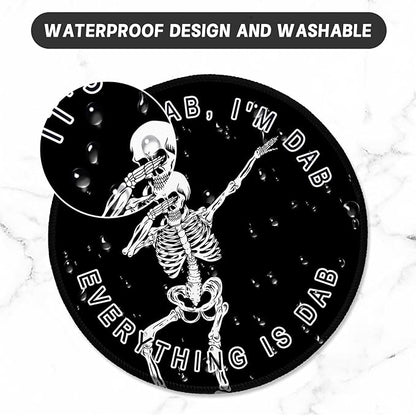 ITNRSIIET Round Mouse Pad with Stitched Edge Premium-Textured Waterproof Non-Slip Rubber Base Desktop Protection Mat Diameter 8.7 inches, Dab