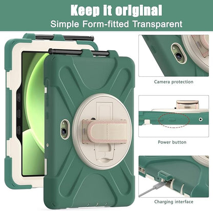 rantice Compatible with Samsung Galaxy TAB Active PRO 10.1 inch/Tab Active4 PRO Case, Heavy Duty Rugged Shockproof Drop Protection Case, Hand Strap&Shoulder Strap for SM-T540/T547/T630/T638 (Green)