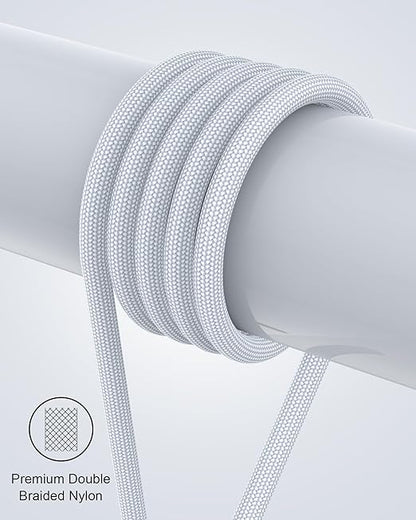 ZBF Magnetic Charging Cable 3A Fast Charging (4-Pack, 3.3/3.3/6.6/6.6 ft) 3 in 1 Magnetic Phone Charger, 480Mbps Data Transfer, USB A to Type C Charger Cable USB-C/Iproduct Micro USB Device - Silver