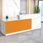 Reception Desk with Counter Modern Checkout Counter with Lockable Drawer Keyboard Tray Receptionist Desk for Office Salon Reception Table U Left 47inch/120cm
