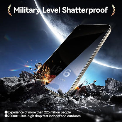SMARTDEVIL 2+2Pack for iPhone 15 Pro Privacy Screen Protector with Camera Lens Protector,Shatterproof Tempered Glass[True 28°Anti Spy][9H Hardness][Automatic Dust-Elimination Install]