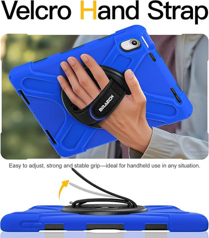 BRAECN for iPad (A16) 11th/10th Generation case 11/10.9 inch 2025/2022 Heavy Duty Shockproof Protective with Pencil Holder Screen Protector 360°Rotating Stand Handle & Shoulder Strap Full Body Cover