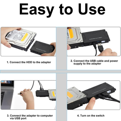 USB 3.0 to SATA IDE Adapter for 2.5" 3.5" SSD HDD Hard Drive Reader 5Gbps