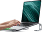 Aluminum Laptop Stand, Notebook Stand with Wrist Rest, Ergonomic Detachable Laptop Mount, Computer Stand Compatible with 10-17'' All Laptops Such as MacBook Air Pro/HP/Dell/Lenovo, Silver