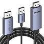UGREEN 4K@60Hz Bidirectional HDMI to Displayport Cable Male to Male Adapter DP 1.2, HDCP 2.2, HDMI 1.4 4K@30Hz with USB Powered Compatible with Laptops, PC, Switch 2/PS5/Xbox/AMD/NVIDIA/Monitor, 6.6FT