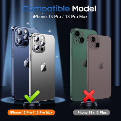 UniqueMe 3 Packs Compatible for iPhone 13 Pro Max/iPhone 13 Pro Camera Lens Protector Acrylic [Not Glass],[Case Friendly][Scratch-Resistant][Night Shooting Mode]-Glitter Silver