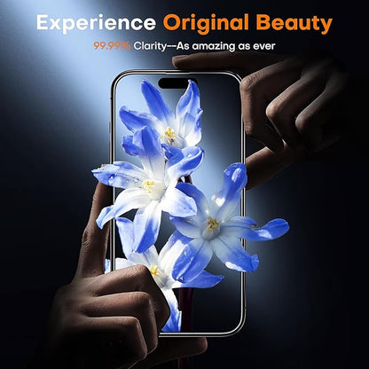 TOCOL for iPhone 16 Pro Screen Protector 9H Hardness Military Grade Shatterproof HD Tempered Glass Full Coverage Easy Installation Case Friendly 2 Pack