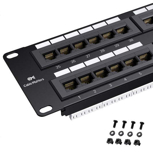 [UL Listed] Cable Matters 48 Port 10Gbps Cat6 Patch Panel with Support Bar