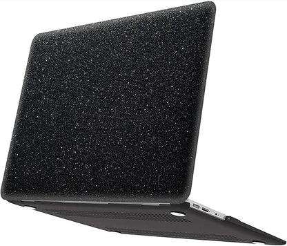 Compatible with MacBook Air 13 Inch Case 2017 2016 2015 2014 2013 2012 2011 2010 Release A1466/A1369, Shiny Plastic Hard Shell Case & Keyboard Cover,Glitter Black
