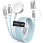 Travel Essentials,3 in 2 USB C Cable for Apple Watch Charger,iPhone Charger,Multi Charging Cable,Cruise Vacation Camping Essentials,Portable for iWatch Series 11-2/Ultra/SE & iPhone 17-12,Car,Blue