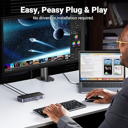 UGREEN USB 3.0 Switch 2 Computers Sharing USB C & A Devices, 4 Port USB Switcher Sharing Keyboard and Mouse, Printer/Scanner USB Switch Hub for Two Computers with 2 USB3.0 Cables and Controller